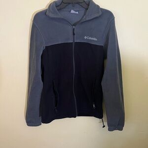 Columbia Gray and Black Fleece Jacket Size Small